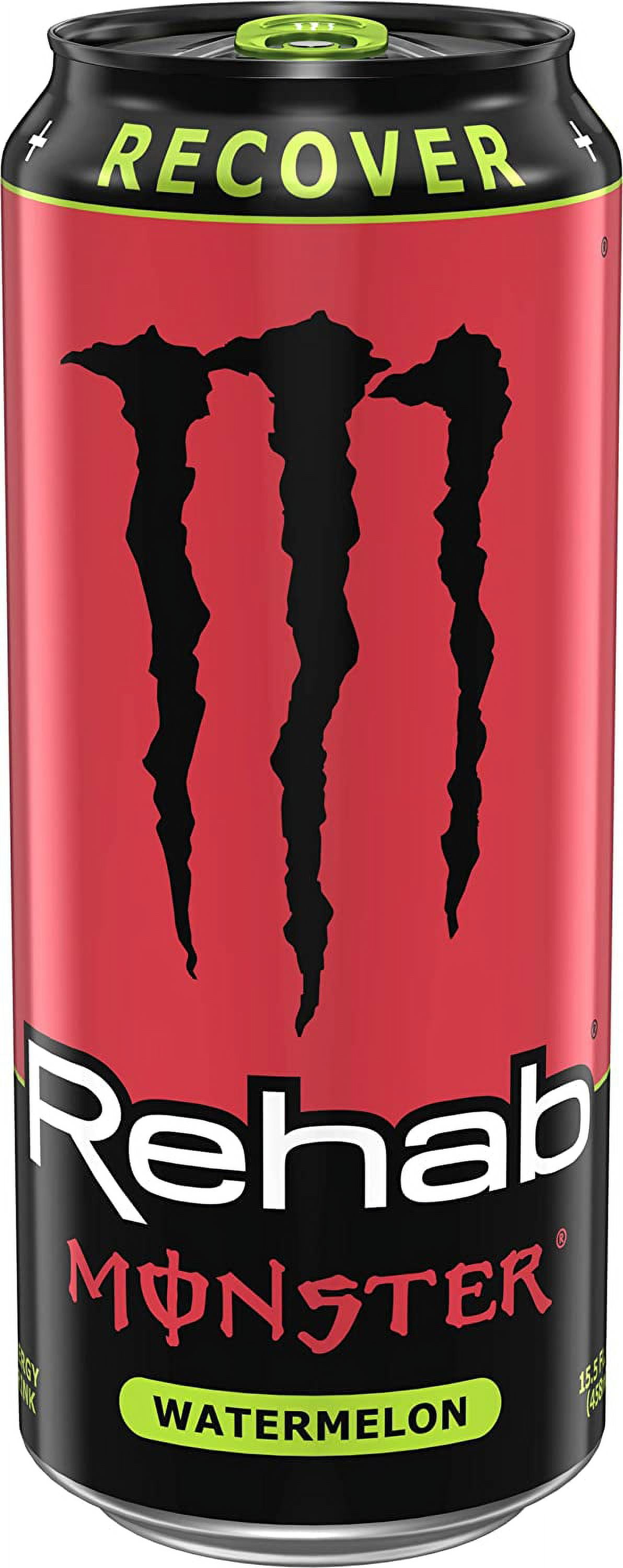 Monster Energy Rehab Watermelon + Energy, Energy Drink, 15.5 Ounce (Pack of 12)