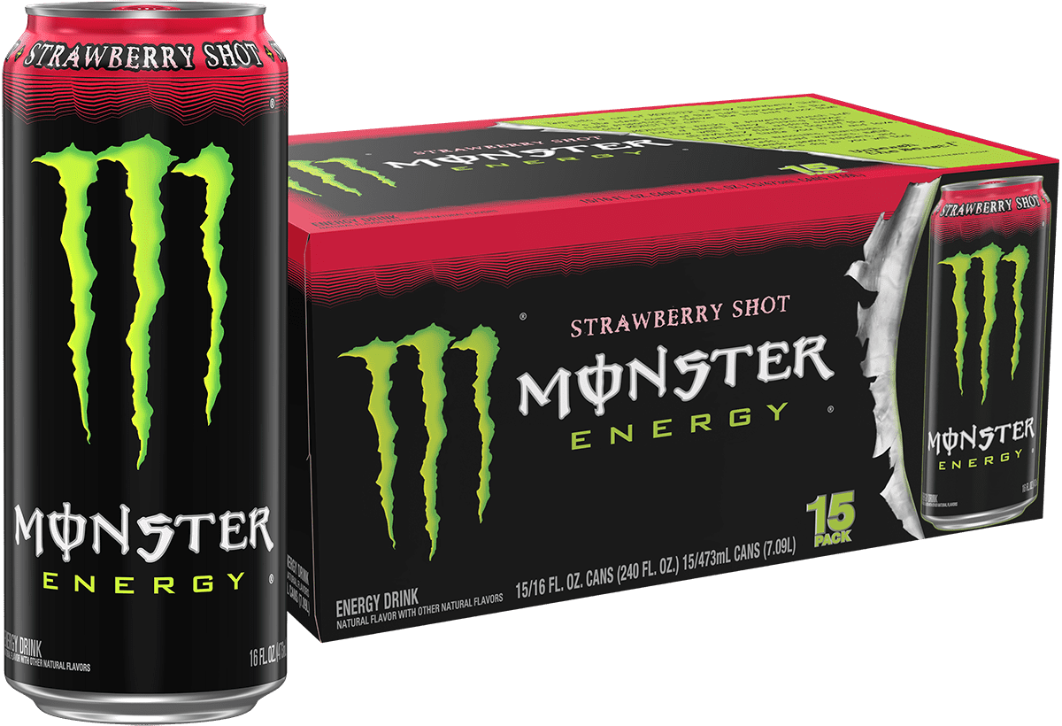 Monster Energy, Strawberry Shot, Energy Drink, 15 Pack - 16 Fl Oz