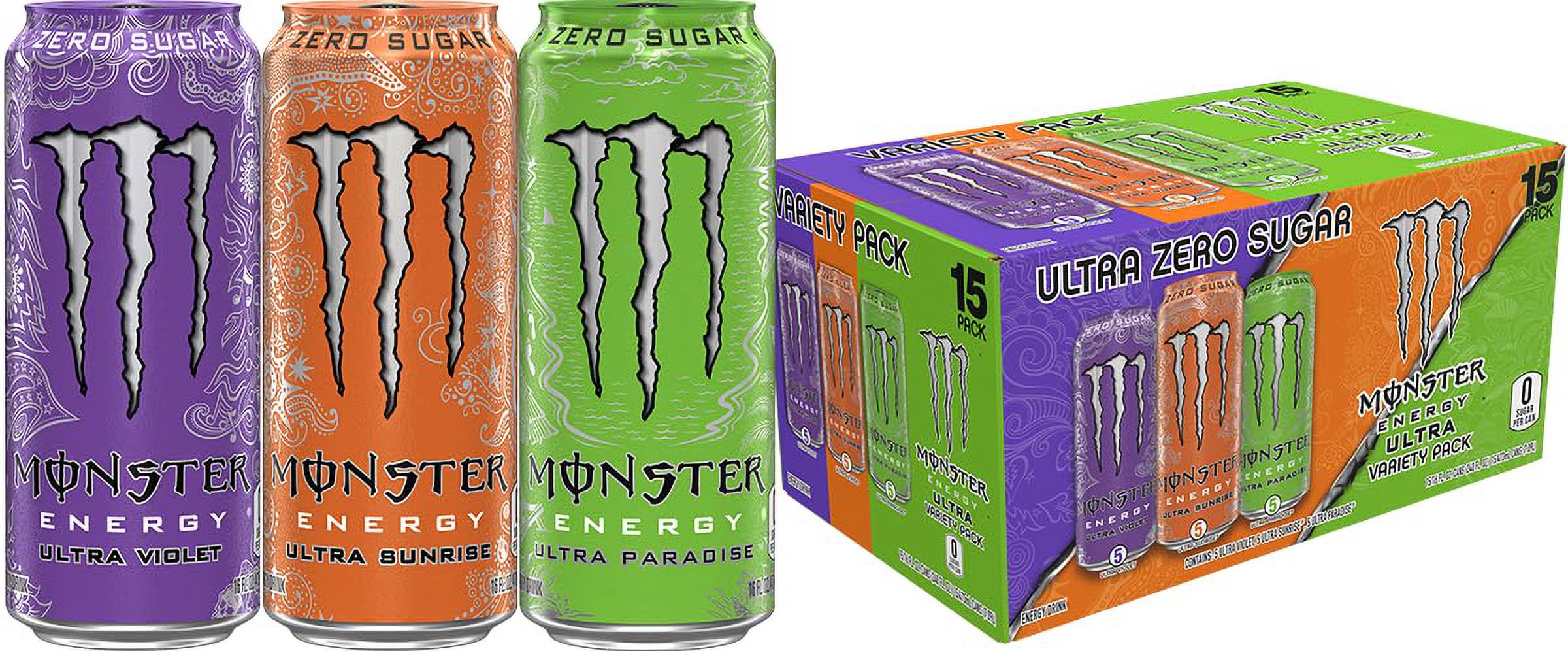 Monster Energy Ultra 3 Flavor Variety Pack Pop Sugar Free Energy Drink 