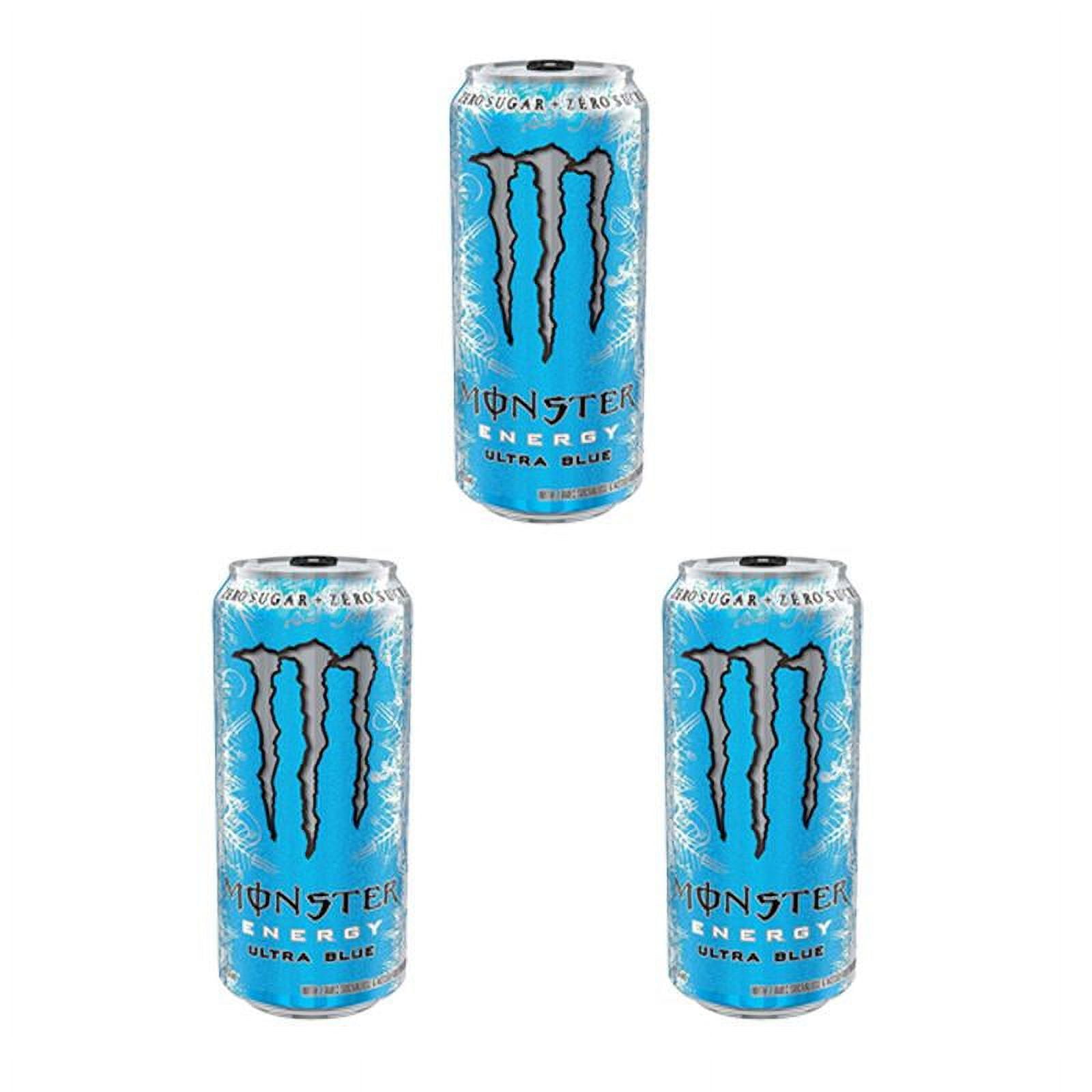 Monster Energy Ultra Blue 473ml Cans Pack of 3 Energy Drink 960404