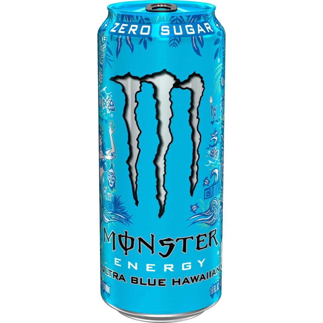 Monster Energy Ultra, Blue Hawaiian, Sugar Free Energy Drink, 16 Fl Oz (4 Pack)