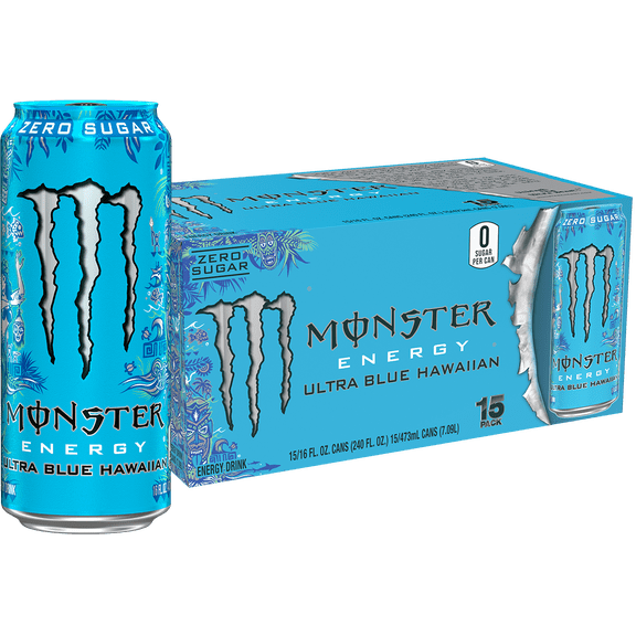 Monster Energy Ultra Blue Hawaiian 15 Pack - 16 Fl Oz