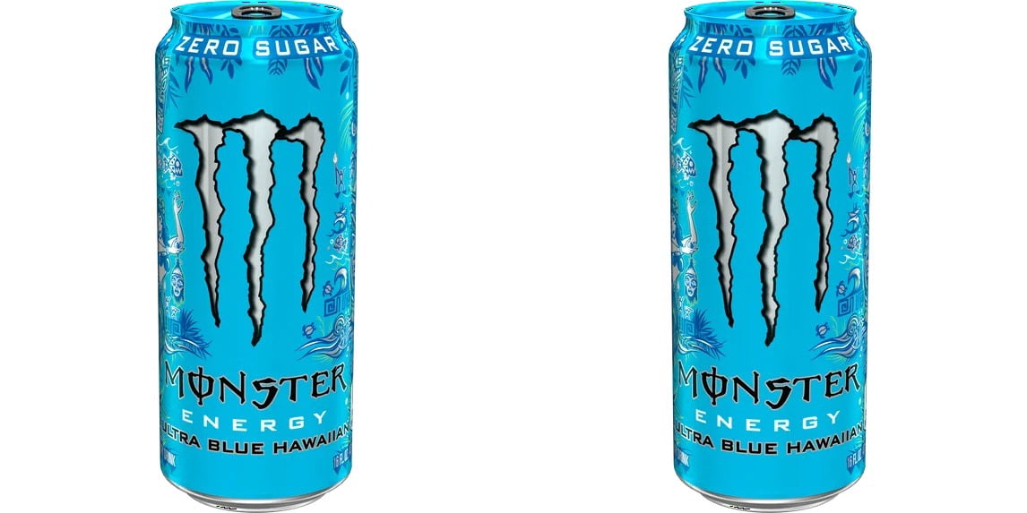Monster Energy Ultra, Blue Hawaiian, Zero Sugar Energy Drink, 16