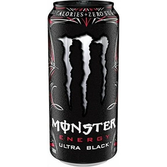 Monster Energy Ultra Black, Sugar Free Energy Drink, 16 Ounce (Pack of 6)