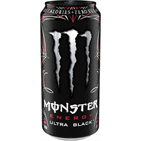 Monster Energy Ultra Black, Sugar Free Energy Drink, 16 Ounce (Pack of 6)