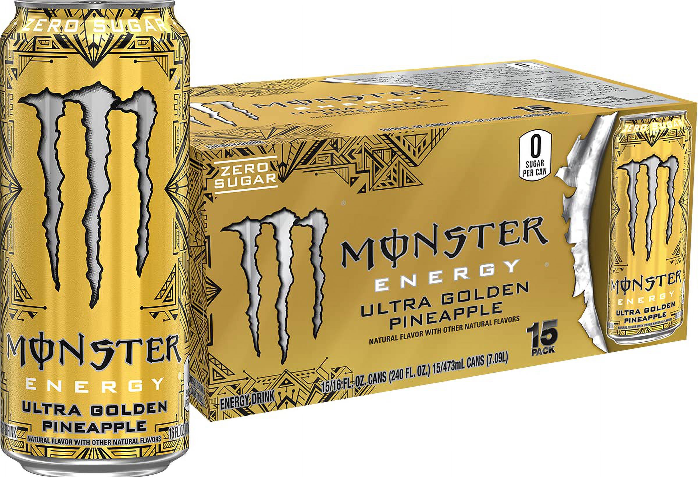 Monster Energy Ultra Golden Pineapple Sugar Free Energy Drink 16 