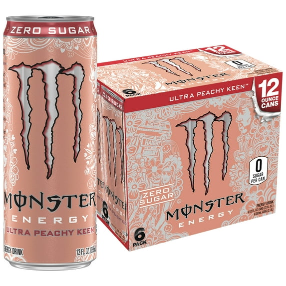 Monster Energy Ultra Peachy Keen, 12 fl oz, 6 Pack