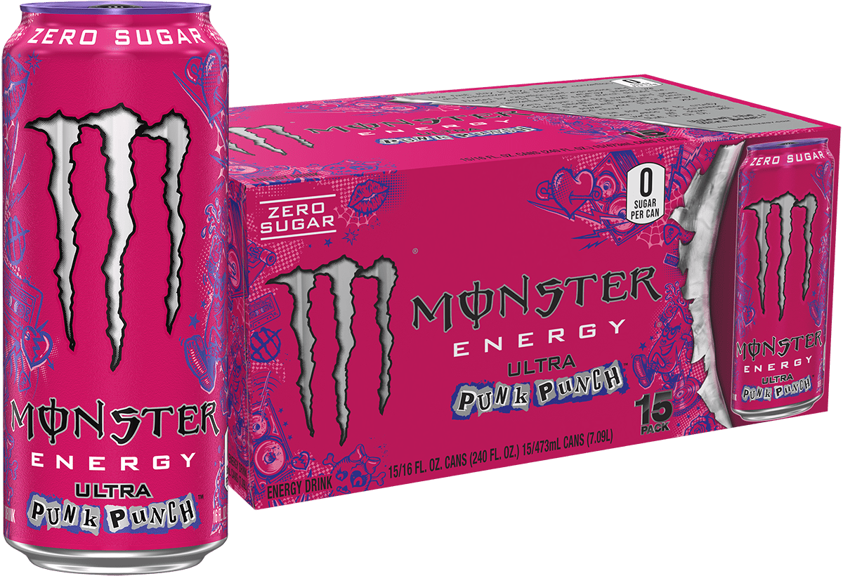 Monster Ultra, Punk Punch, Sugar Free Energy Drink, 15 Pack - 16 Fl Oz
