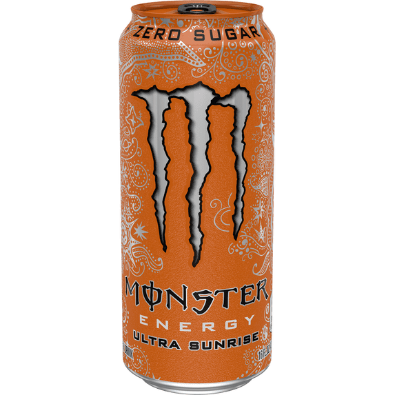 Monster Energy, Ultra Sunrise, Sugar Free Energy Drink, 16 fl oz, Single-Pack Of 6