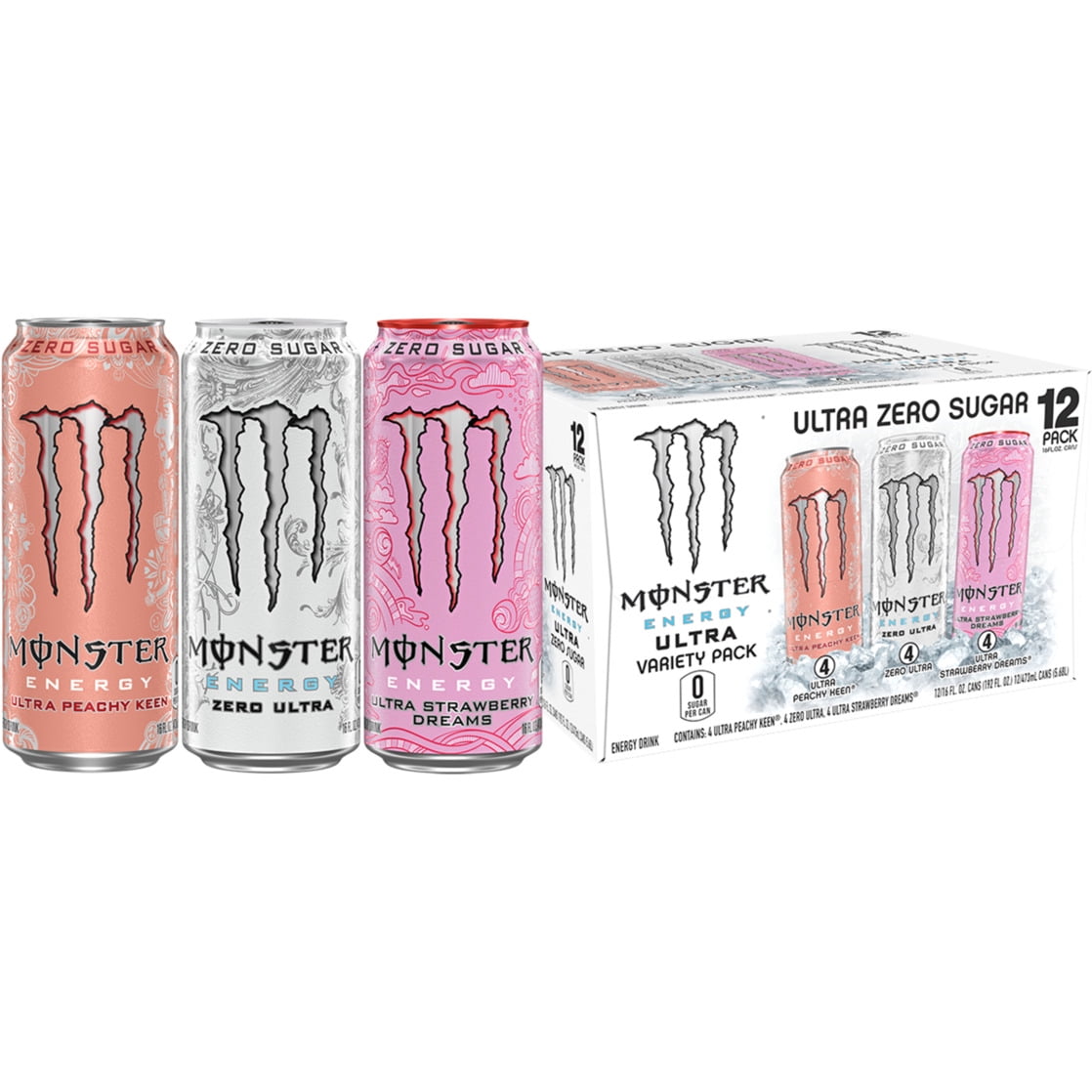 Walmart discount codes: Monster Energy Ultra Variety Pack PKZSD, Sugar Free Energy Drink, 12 Pack - 16 fl oz