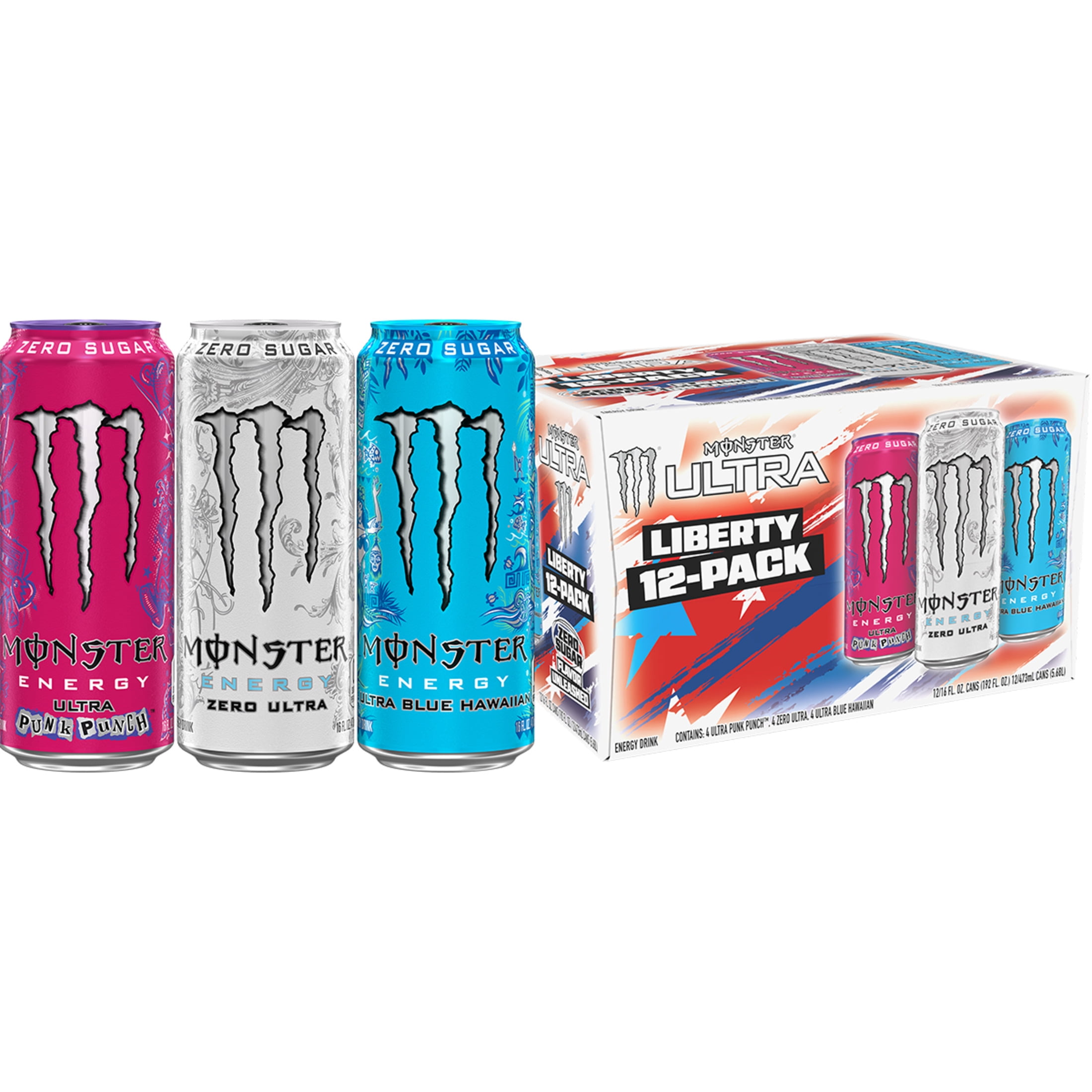 羅本製所COPIAPOA MONSTER Blue Skinned Hybrid Monster Energy Ultra Variety Pack, Liberty, Sugar Free Energy