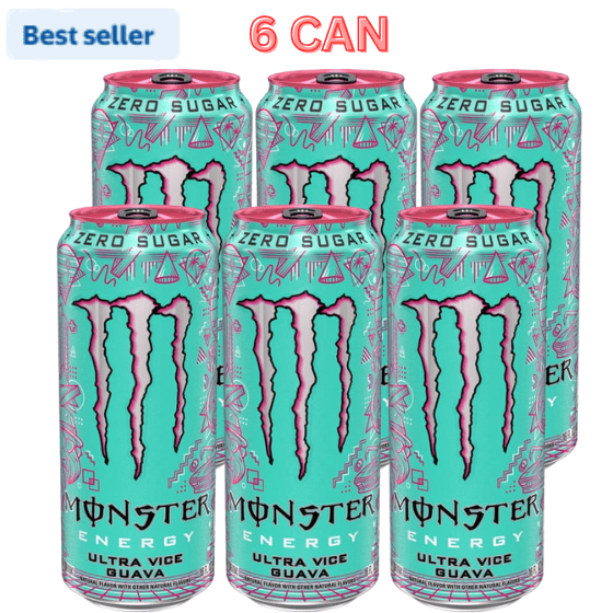Monster Energy Ultra, Vice Guava, Sugar Free Energy Drink, 16 Fl Oz (6Count)
