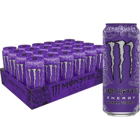Monster Energy Ultra Violet, Sugar Free Energy Drink, 16 Ounce (Pack of 24)