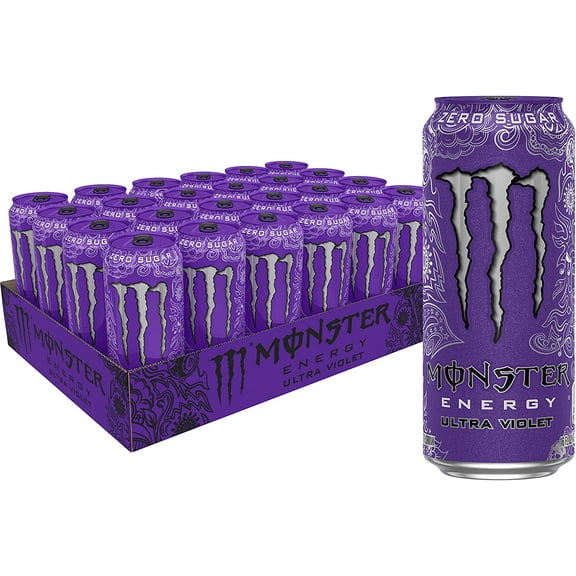 Monster Energy Ultra Violet, Sugar Free Energy Drink, 16 Ounce (Pack of 24)
