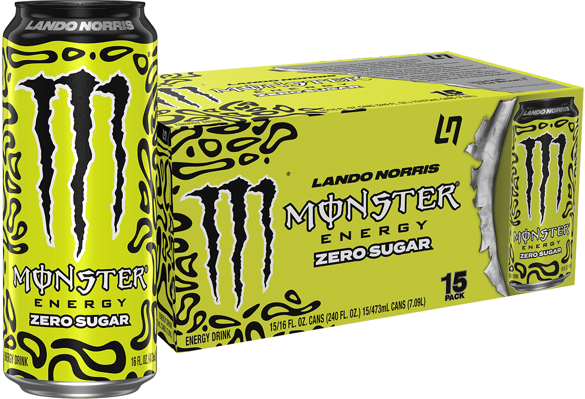 Monster Energy Zero Sugar, Lando Norris, Sugar Free Energy Drink, 15 Pack - 16 fl oz