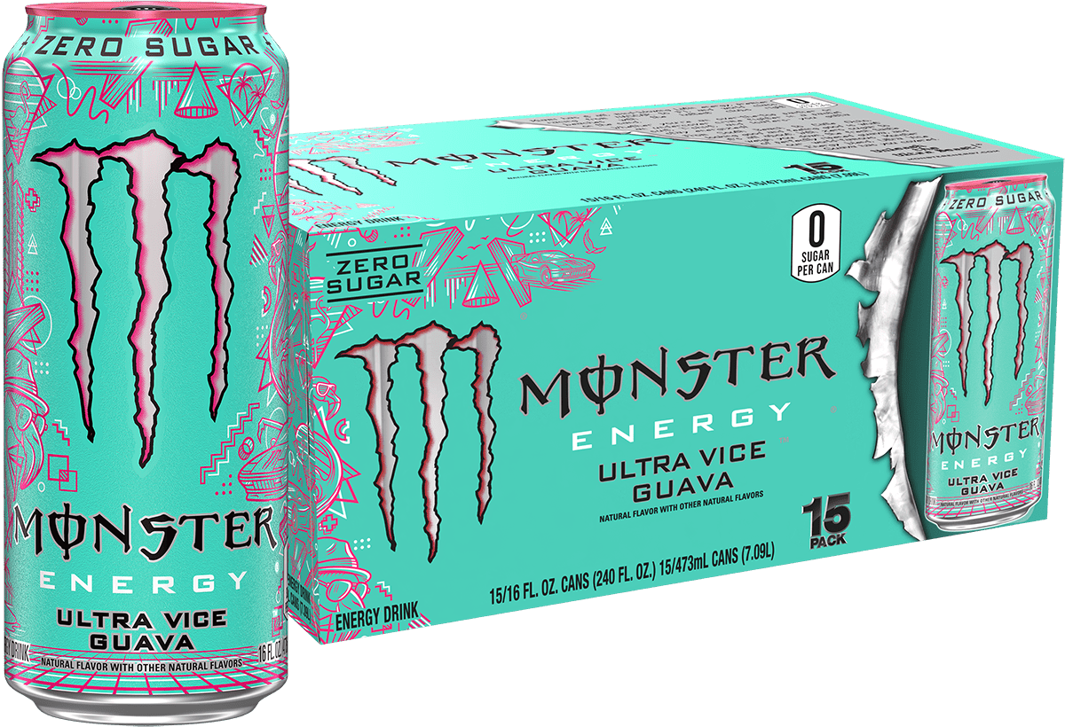 Monster Energy Ultra Vice Guava 15 Pack - 16 Fl Oz