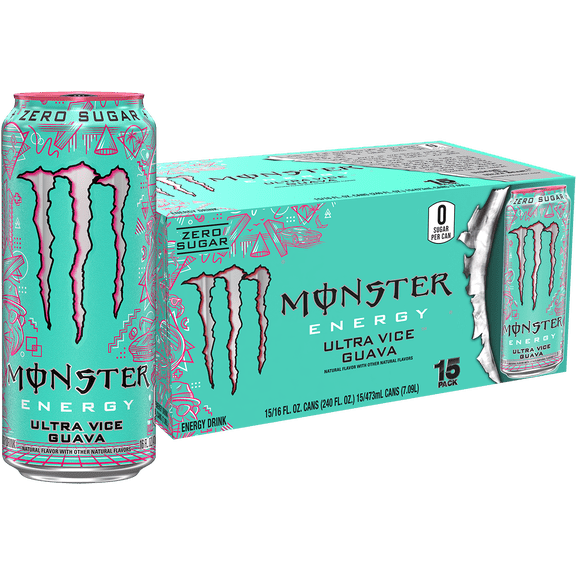 Monster Energy Ultra Vice Guava 15 Pack - 16 Fl Oz