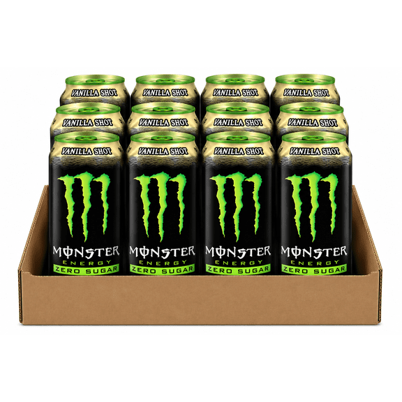 Monster Energy Zero Sugar Vanilla Shot, 16fl.oz (Pack of 12)