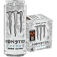 Monster Energy Zero Ultra, Sugar Free Energy Drink, 16 fl oz, 4 Pack
