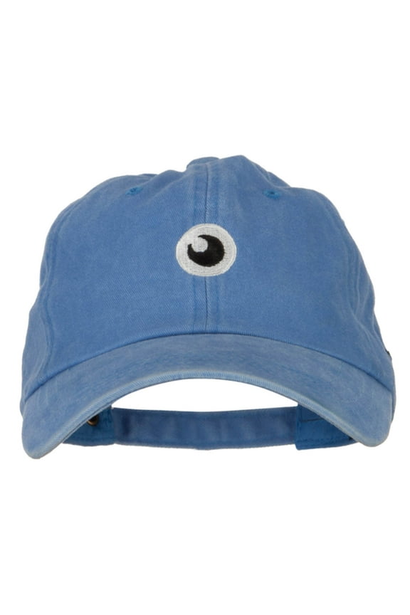 Monster Eye Ball Embroidered Unstructured Cotton Cap - Blue OSFM