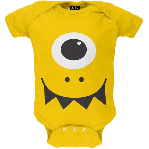 Monster Face Costume Yellow Baby One Piece - 9-12 months