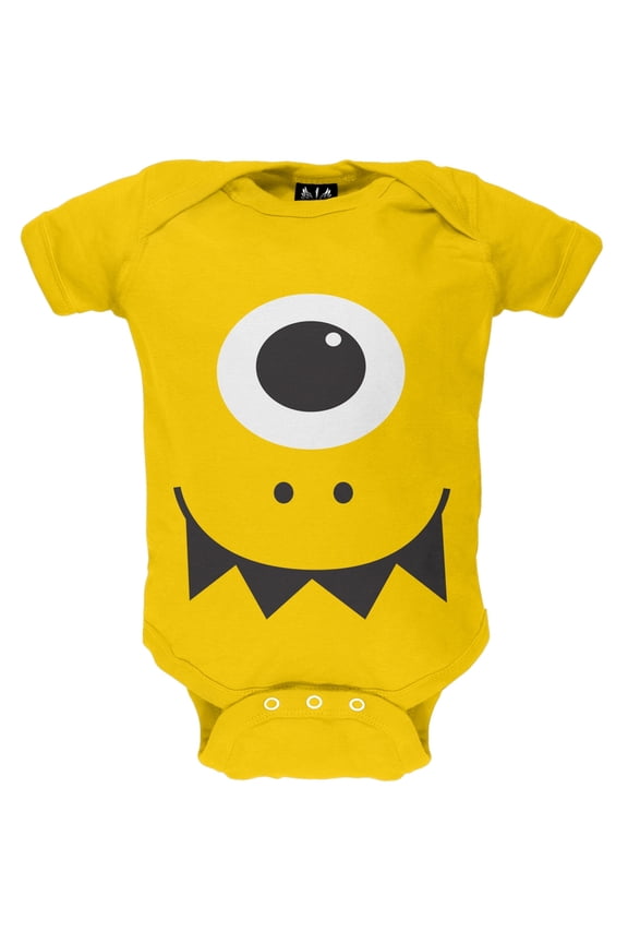 Monster Face Costume Yellow Baby One Piece - 9-12 months