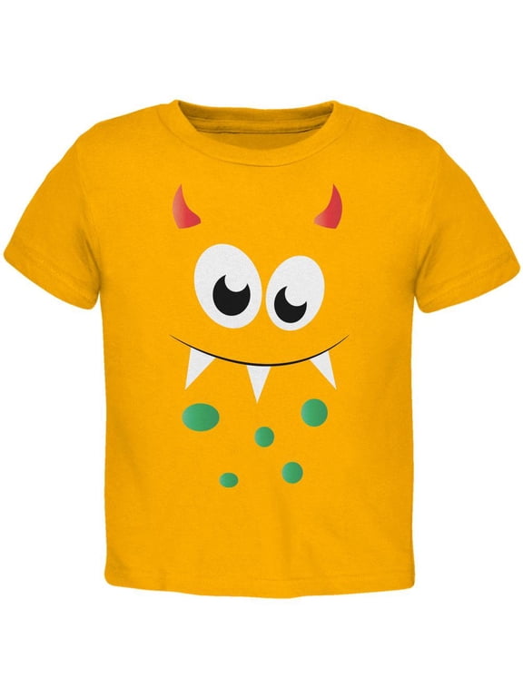 Monster Face Gold Toddler T-Shirt - 2T