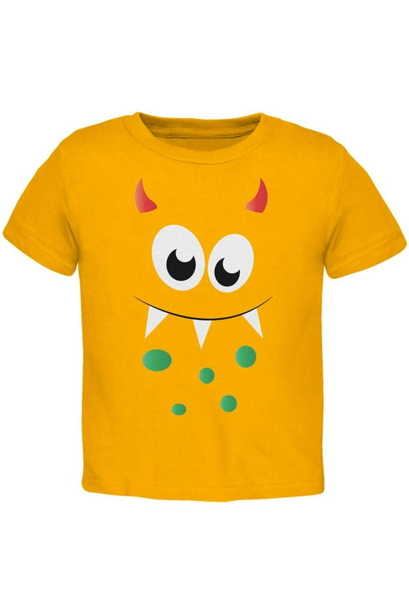 Monster Face Gold Toddler T-Shirt - 2T