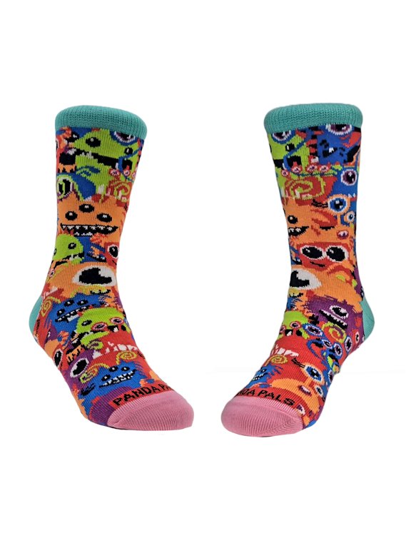 Monster Face Pattern Socks from the Sock Panda (Ages 3-7) Size: Small (Age 3-5)