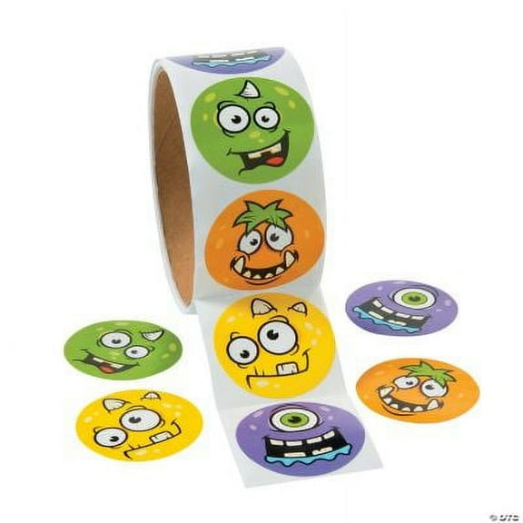 Monster Face Roll Stickers - Stationery - 100 Pieces