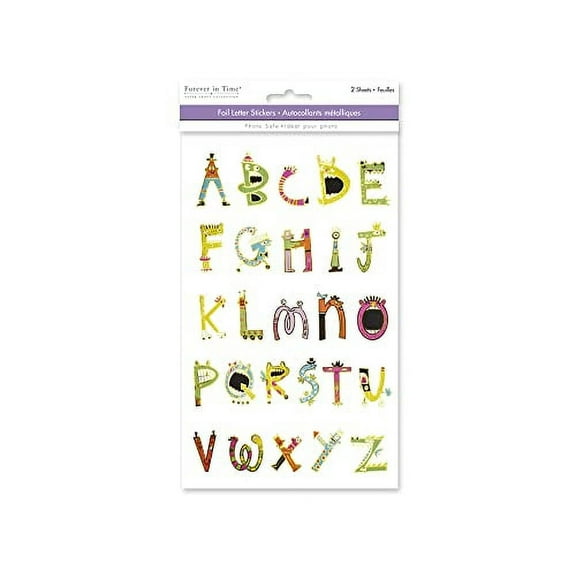 Monster Faces Alphabet Stickers - Letter Stickers for Cardmaking, Scrapbooking, Crafts - 1.25 Inches - 52 Pieces