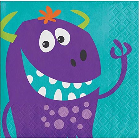 Monster Fun BEVERAGE NAPKIN, 5x5, Multicolor