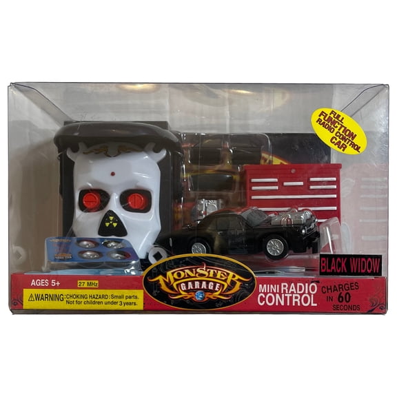 Monster Garage Mini Radio Control Black Widow RC Vehicle, Black