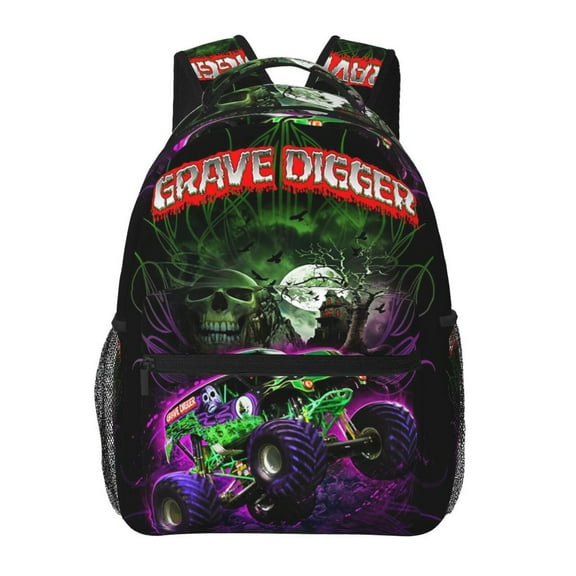 Monster Grave Digger Jam Casual Backpacks Lightweight Backpack Shoulder Bag Camping Travel Daypack