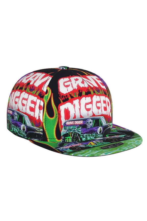 Monster Grave Digger Trucks Adjustable Brim Bill Baseball Cap Adjustable Snapback Hat Hip Hop Cap Dad Hat Men Women