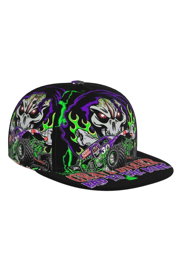 Monster-Grave Digger Trucks Brim Bill Baseball Cap Adjustable Snapback Hat Hip Hop Dad Caps Men Women