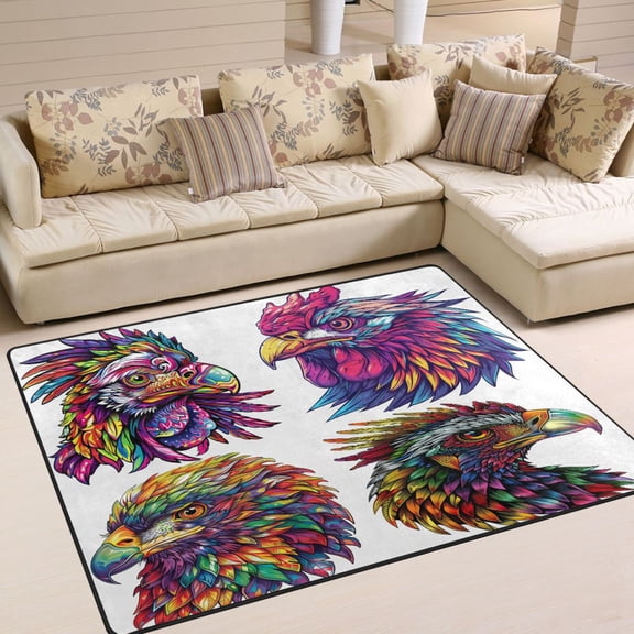 Monster Head Area Rug Washable 80 x 58 Floor Carpet Mat Non Slip for Bedroom Living Room Home Decor