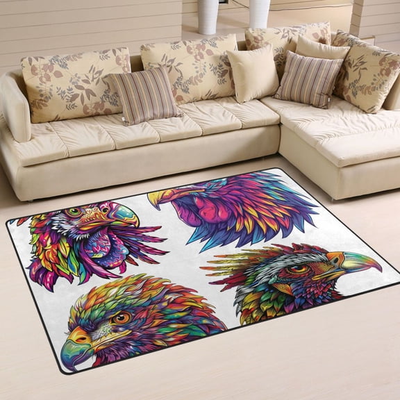 Monster Head Area Rug Washable Floor Carpet Mat 60 x 39 inch for Bedroom Living Room Kids Room Home Decor