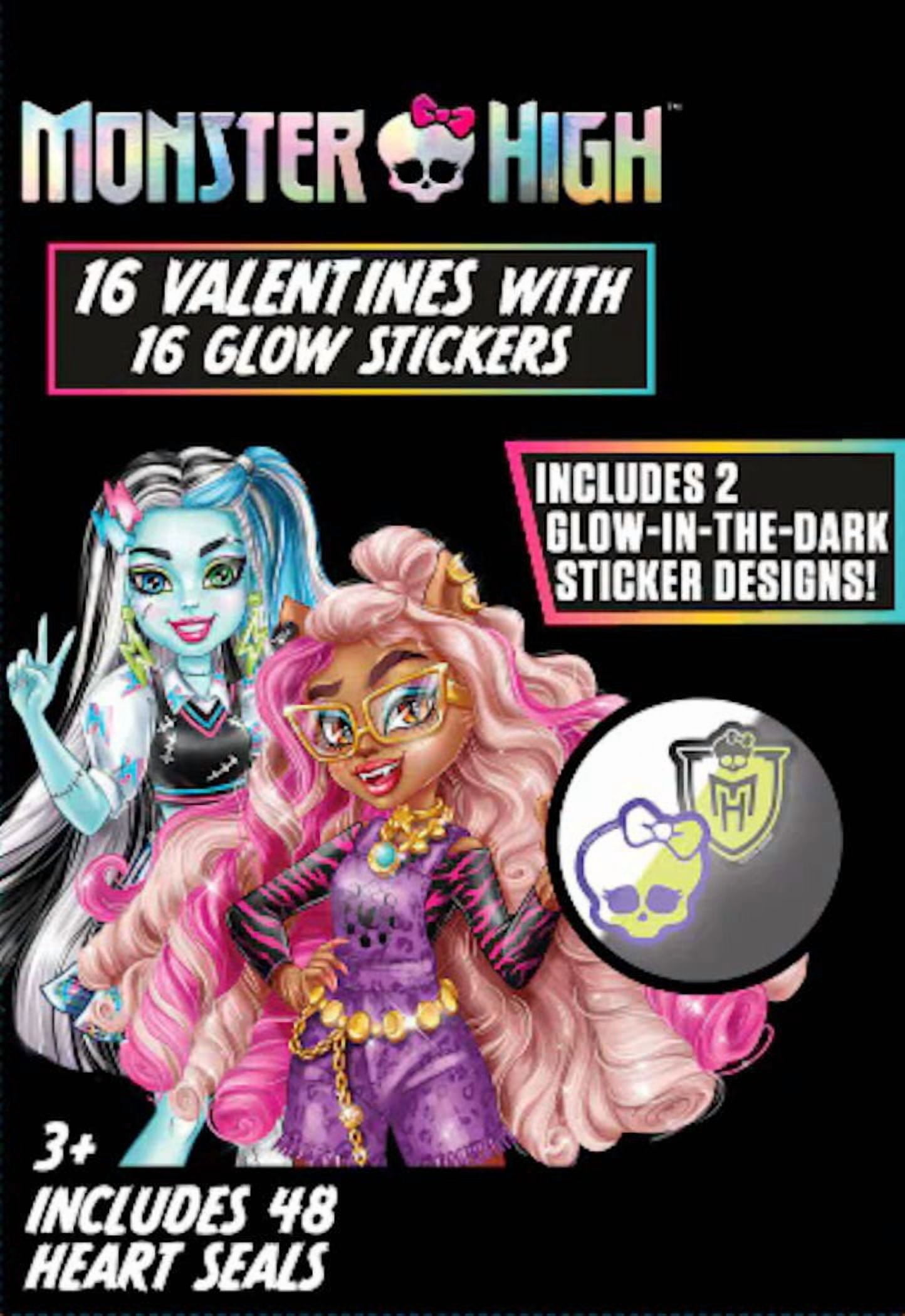 Monster High 16 Valentines Cards with Glow Stickers - Walmart.com