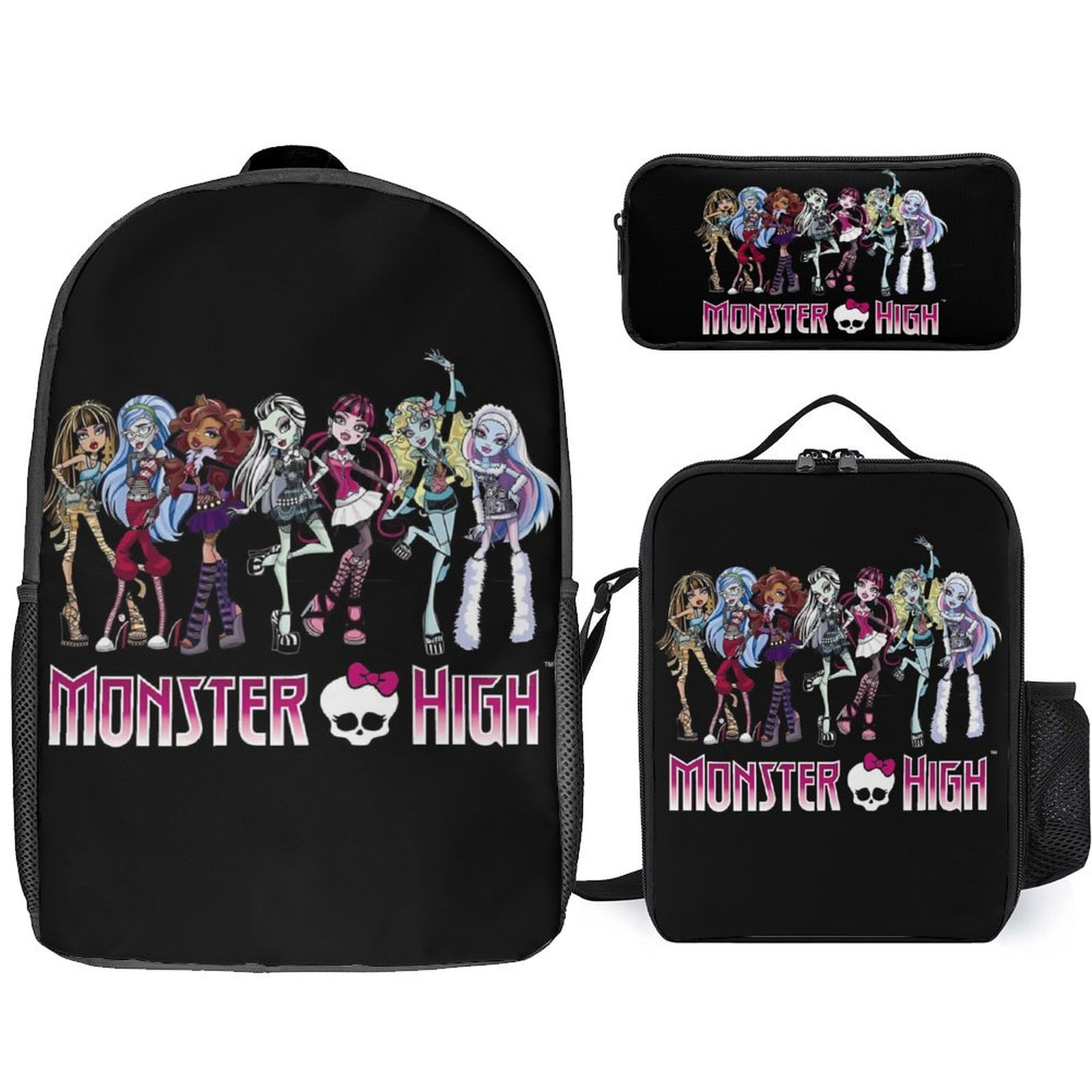 Monster High 3 Piece Backpack Set with Lunch Bag Pencil Case , High ...