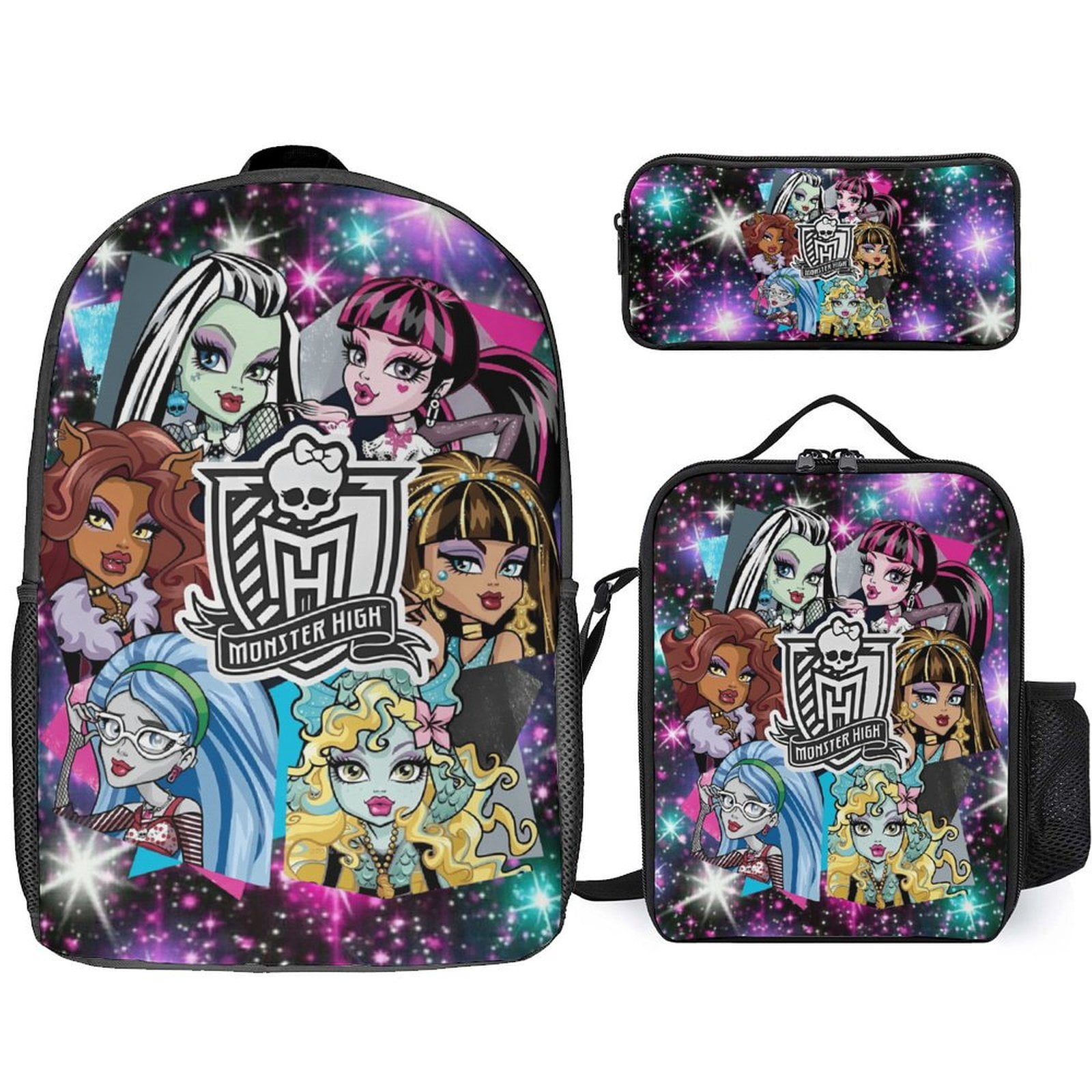 Monster High 3 Piece Backpack Set with Lunch Bag Pencil Case , High ...