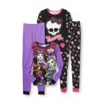thumbnail image 1 of Monster High 4 PC Long Sleeve Tight Fit Cotton Pajama Set Girl Size 8, 1 of 1
