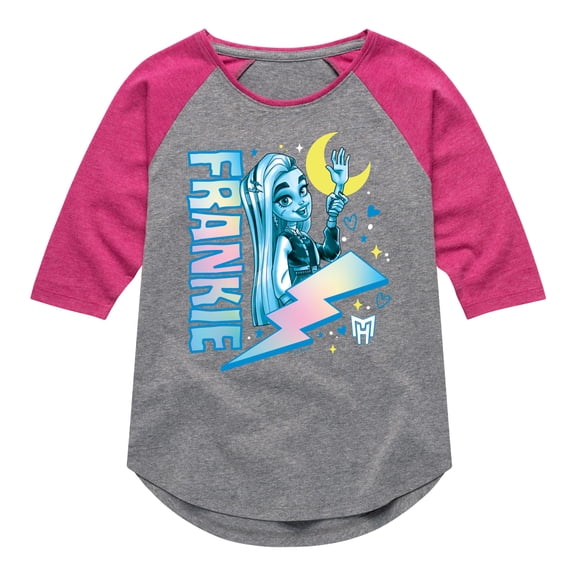 Monster High - Blue Ink Frankie - Toddler & Youth Girls Raglan Graphic T-Shirt