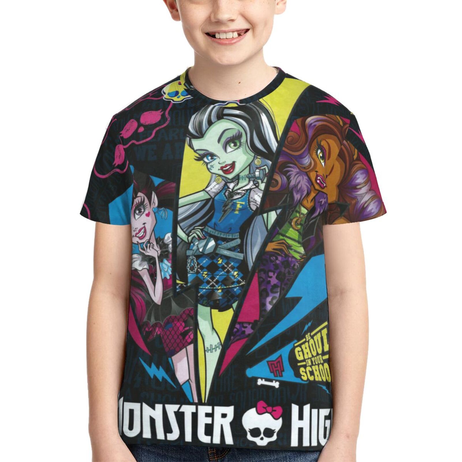 Monster High Boys Girls T-Shirt 3d Print Graphic Short Sleeve Tee Shirt ...