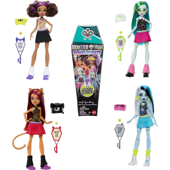 Monster High Buried Secrets Courtside Fang-Out Mystery Pack [1 RANDOM Doll + 5 Accessories]