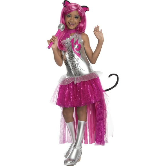 Childs Girl's Monster High Frights Camera Action Catty Noir Costume Large 12-14