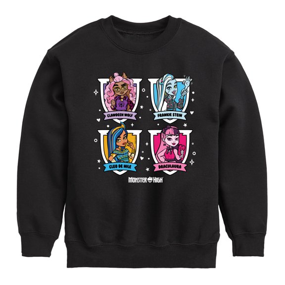 Monster High - Character Grid - Toddler And Youth Crewneck Fleece Sweatshirt