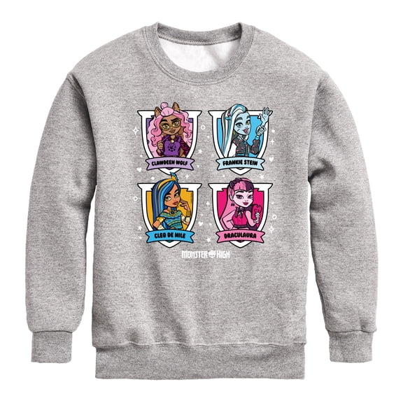 Monster High - Character Grid - Toddler And Youth Crewneck Fleece Sweatshirt