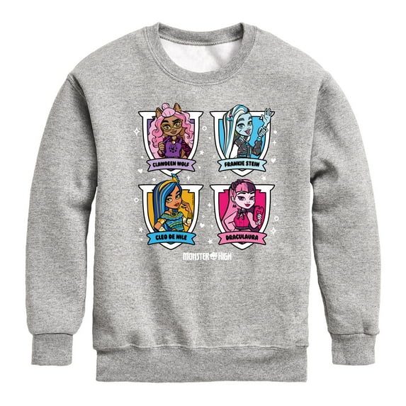 Monster High - Character Grid - Toddler And Youth Crewneck Fleece Sweatshirt