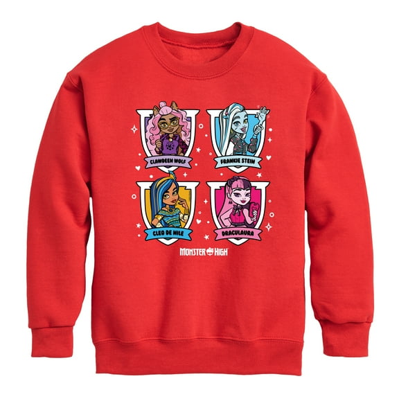Monster High - Character Grid - Toddler And Youth Crewneck Fleece Sweatshirt